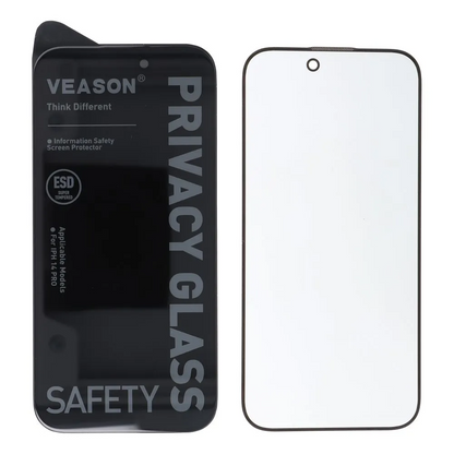 Veason Privacy Screen Protector for Apple iPhone 16 Pro, Tempered Glass, Full Glue, 6D