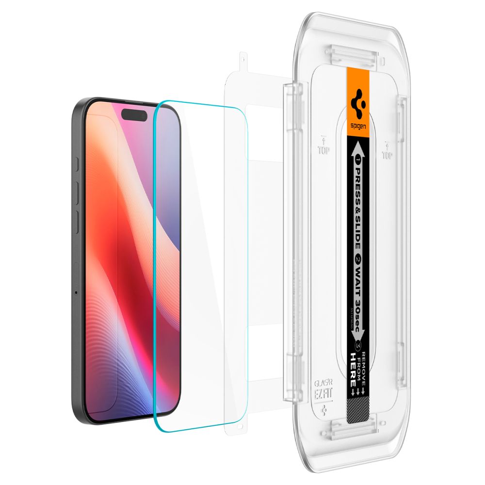Spigen EZ FIT Screen Protector for Apple iPhone 16 Pro Max, Glass Shielded, Full Glue, Set of 2 pieces AGL07907 AGL07907