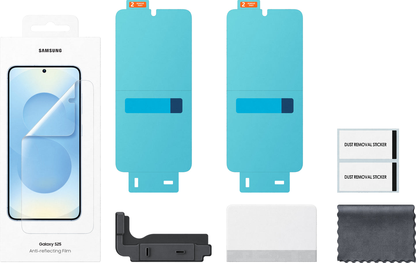 Anti-reflecting Screen Protector for Samsung Galaxy S25 S931, Plastic, Set of 2 pieces EF-US931CTEGWW