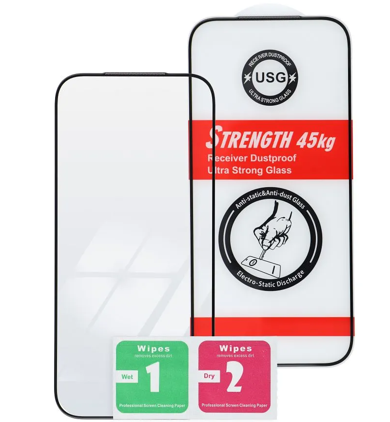 OEM Ultra Strong 45KG Screen Protector for Samsung Galaxy A05s A057, Tempered Glass, Full Glue, 2.5D, Black