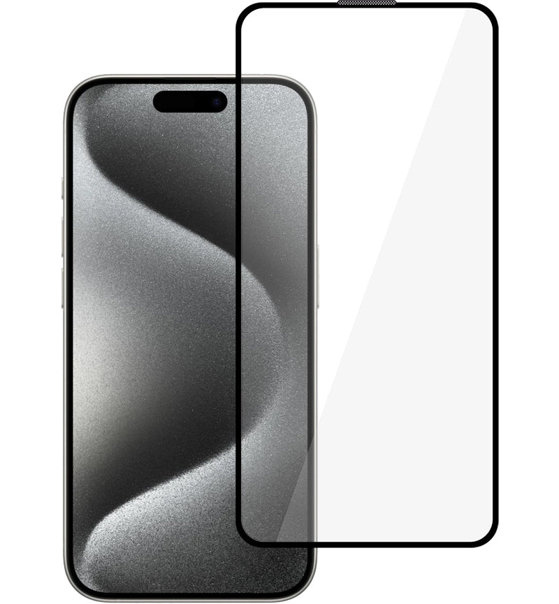 Tel Protect 10X HD Plus Titanium Screen Protector for Apple iPhone 17 / 16 Pro, Tempered Glass, Full Glue, Black
