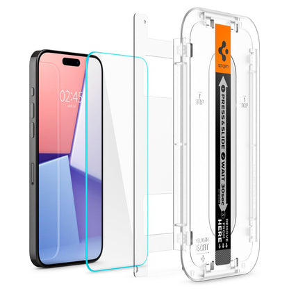 Spigen GlastR EZ FIT Screen Protector for Apple iPhone 15 Pro, Tempered Glass, Full Glue, Set of 2 pieces AGL06892