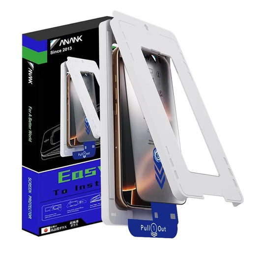 Anank 5X Reinforced Applicator Screen Protector for Apple iPhone 17, Tempered Glass, Full Glue, 2.5D, Black