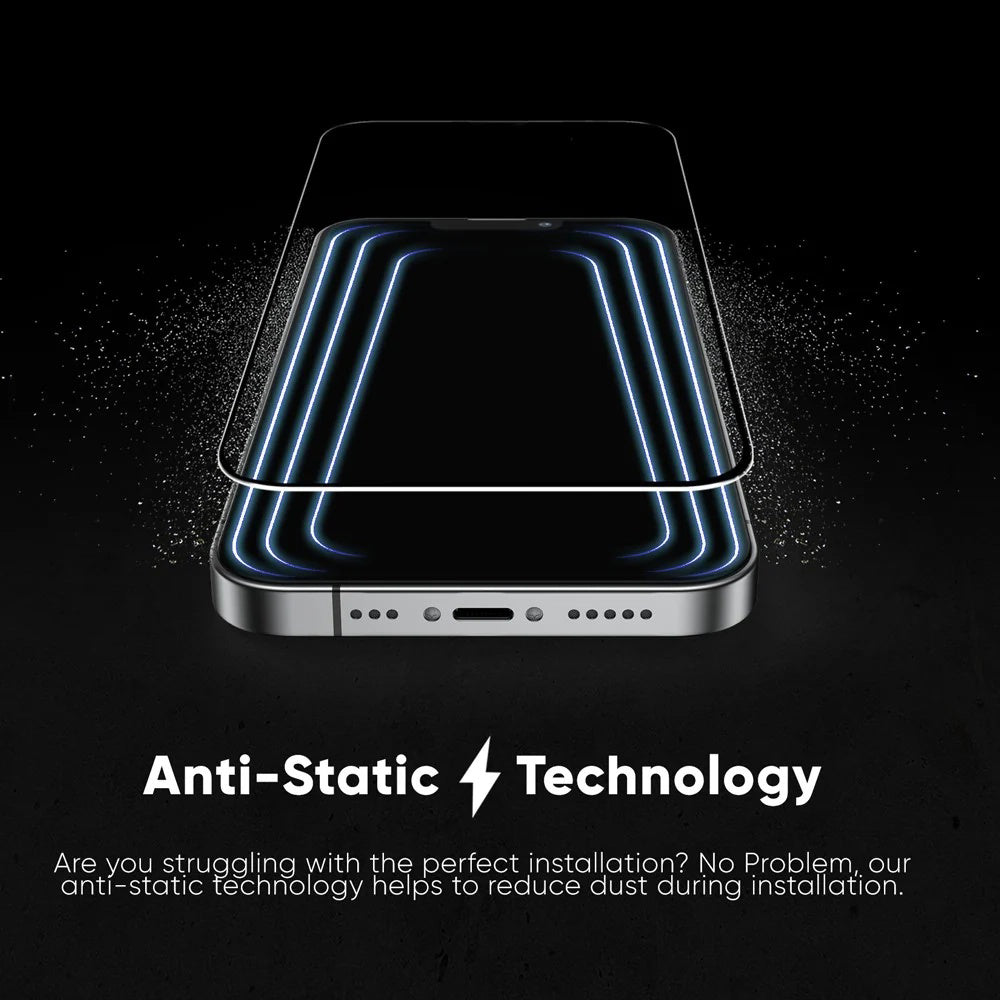 Anank 5X Reinforced Invisible Screen Protector for Apple iPhone 17 Pro, Tempered Glass, Full Glue, 3D, Black