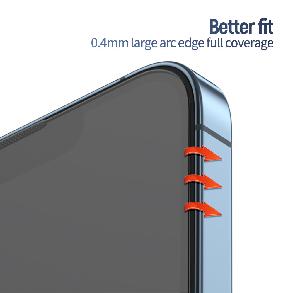 Blueo Anti-Reflective HD Screen Protector Film for Apple iPhone 15 Pro Max, Tempered Glass, Full Glue, Black