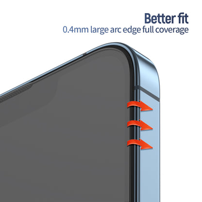 Blueo Anti-Reflective HD Screen Protector Film for Apple iPhone 15 Pro Max, Tempered Glass, Full Glue, Black