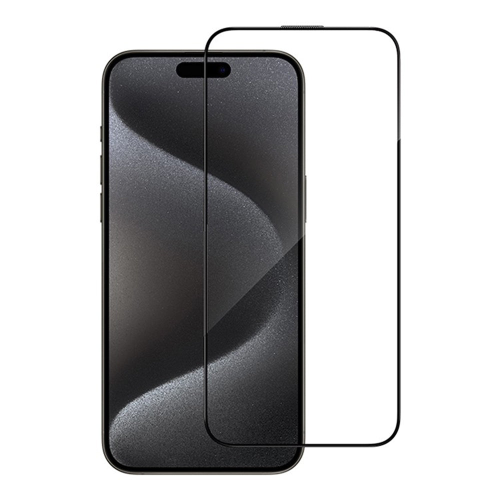 Blueo Anti-Reflective HD Screen Protector Film for Apple iPhone 16 Plus / 15 Plus, Tempered Glass, Full Glue, Black