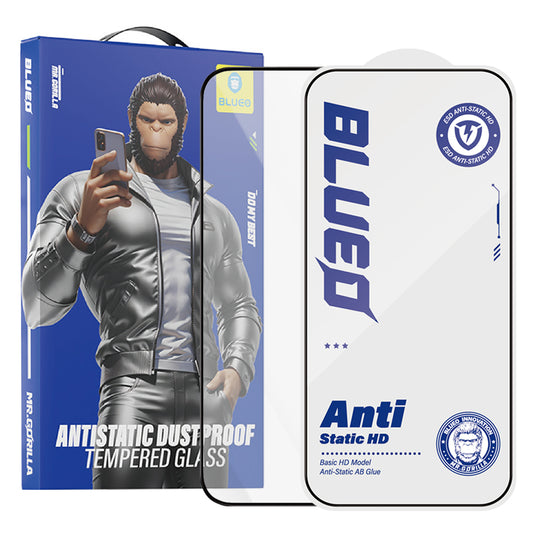 Blueo Anti-Static HD Screen Protector Film for Apple iPhone 11 Pro / XS / X, Tempered Glass, Full Glue, Black
