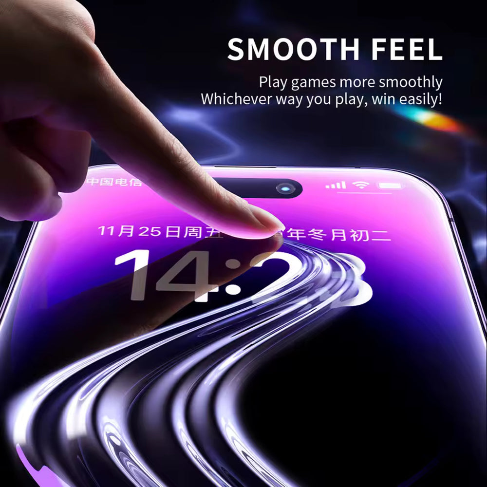 Blueo Anti-Static HD Screen Protector Film for Apple iPhone 14 Plus / 13 Pro Max, Tempered Glass, Full Glue, Black
