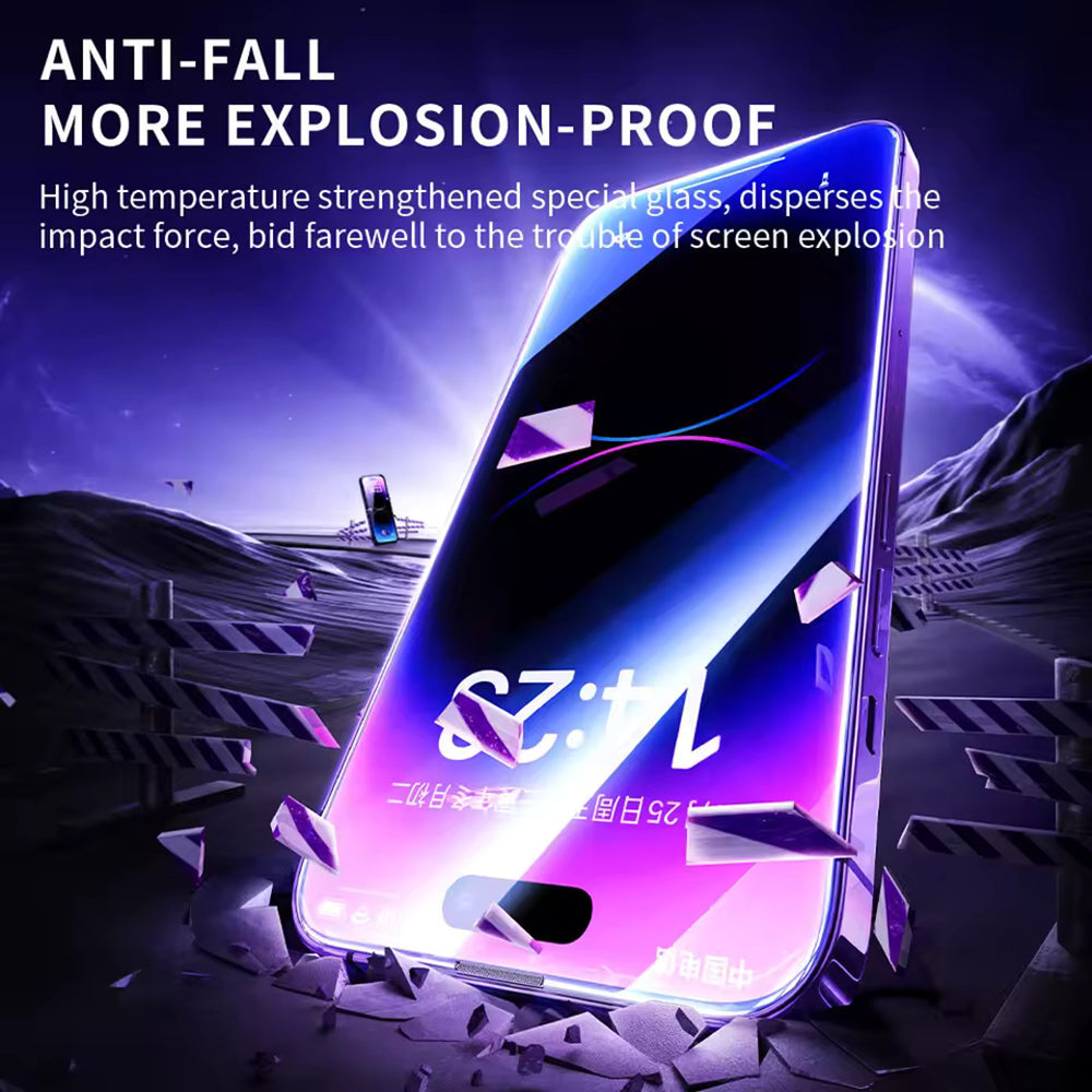 Blueo Anti-Static HD Screen Protector Film for Apple iPhone 15 Pro, Tempered Glass, Full Glue, Black
