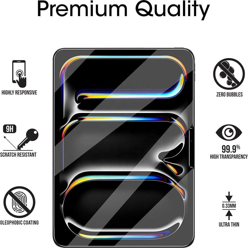 Blueo HD Screen Protector Film for Apple iPad 9.7 (2017), Tempered Glass, Full Glue