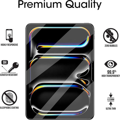 Blueo HD Screen Protector Film for Apple iPad Pro 12.9 (2022) / Pro 12.9 (2021) / Pro 12.9 (2020), Tempered Glass, Full Glue