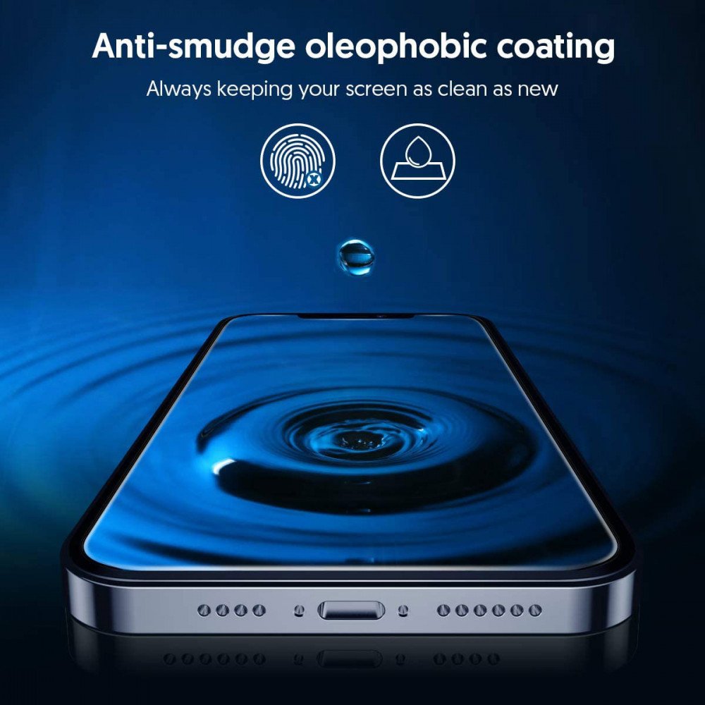 Blueo Silk HD Screen Protector Film for Apple iPhone 12 Pro Max, Tempered Glass, Full Glue, Set of 5 pieces, 2.5D, Black