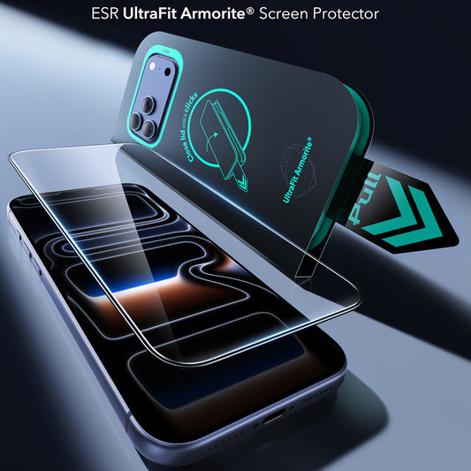 ESR Armorite UltraFit Screen Protector for Apple iPhone 18 Pro / 17 Pro, Tempered Glass, Full Glue, Set of 2 Pieces, Black