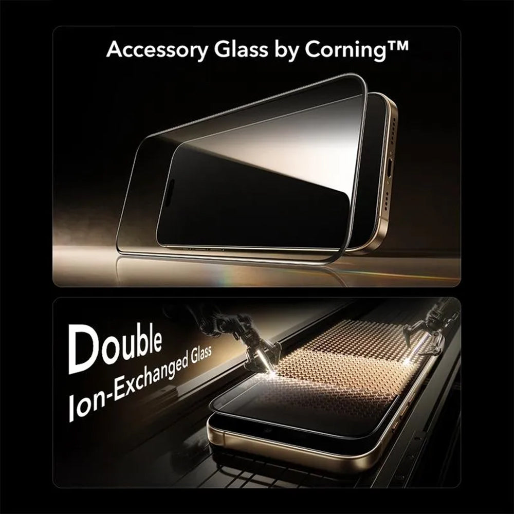 ESR UltraFit Armorite Pro Screen Protector for Apple iPhone 17 Pro Max, Tempered Glass, Full Glue, Black