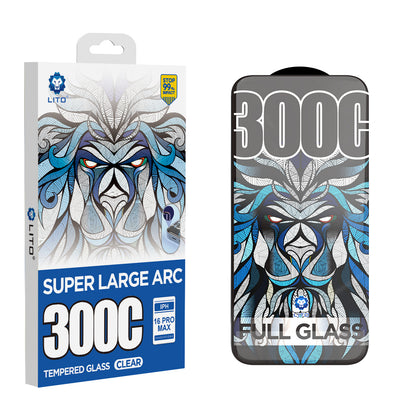 Lito D+ Max 300C Screen Protector for Apple iPhone 17e / 16e / 14 / 13 Pro, Tempered Glass, Full Glue