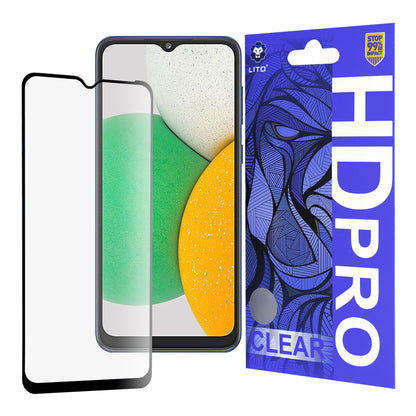Lito HD Pro Clear Screen Protector for Samsung Galaxy A03 Core A032, Tempered Glass, Full Glue, Black