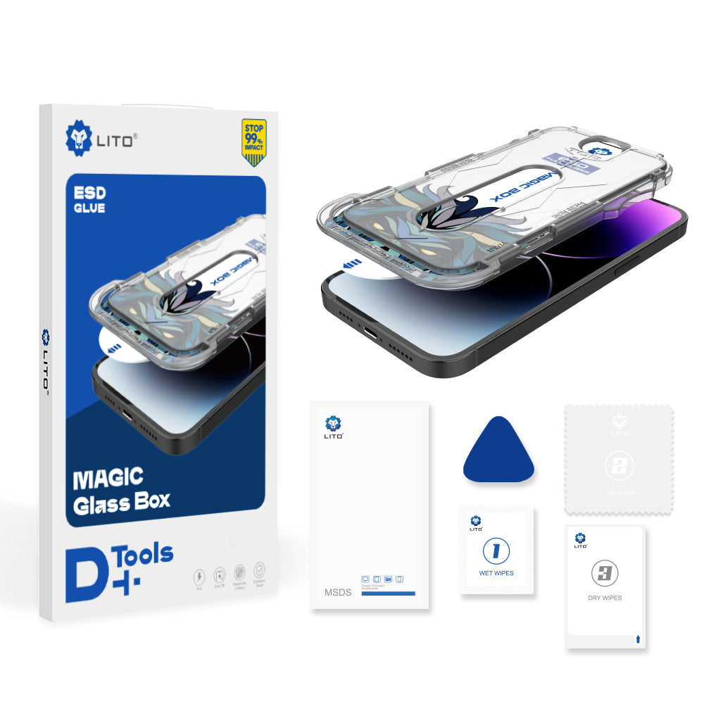 Lito Magic Glass Box D+ Tools Screen Protector for Apple iPhone 12 / 12 Pro, Tempered Glass, Full Glue