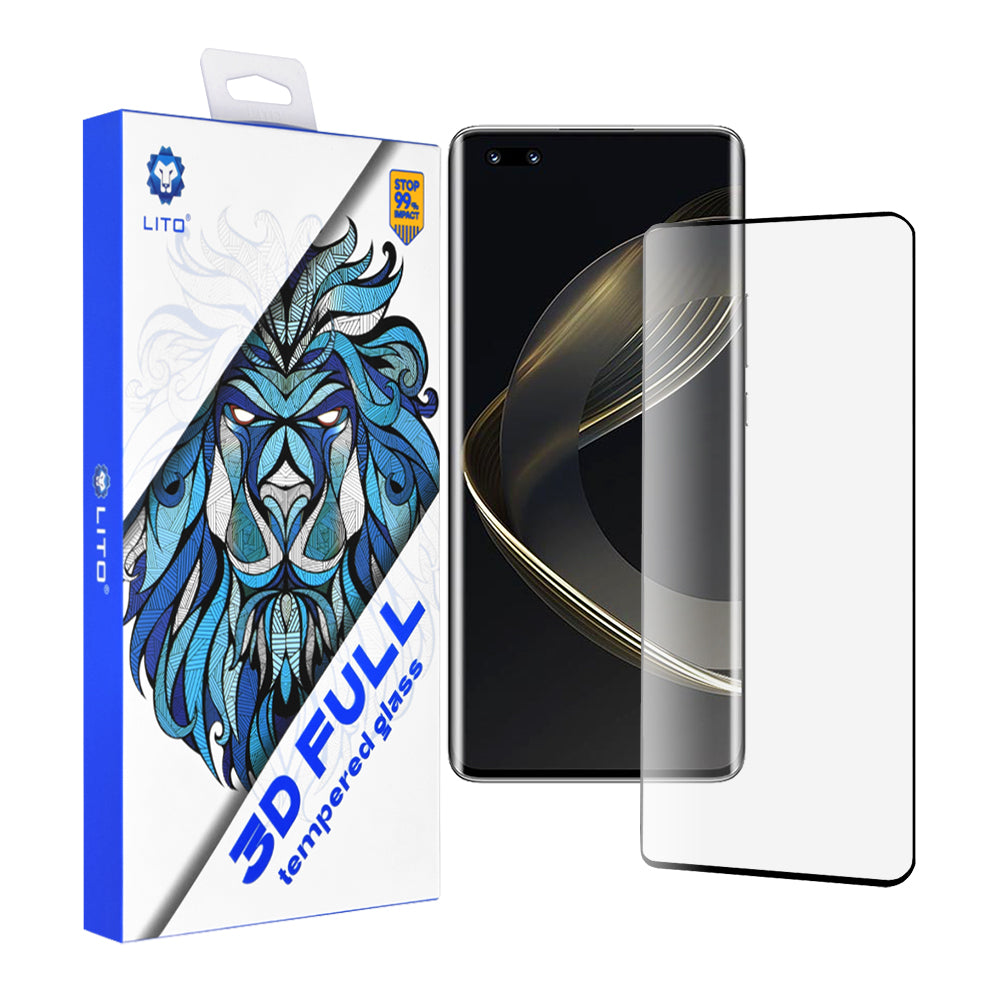 Lito Screen Protector Film for Huawei nova 11 Pro, Tempered Glass, Full Glue, 3D, Black