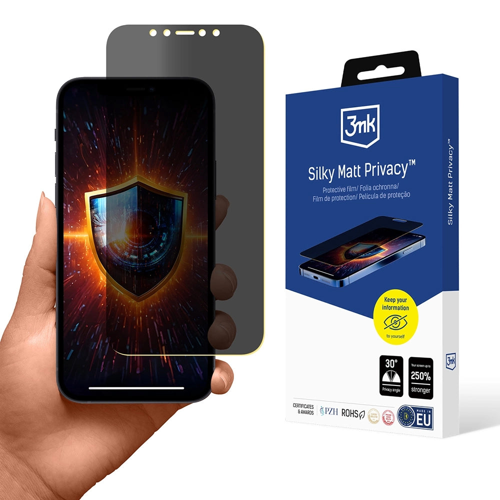 Matte Privacy Screen Protector 3MK Silky for Apple iPhone 12 / 12 Pro, Plastic