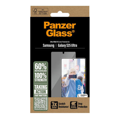 PanzerGlass Ultra-Wide Fit Screen Protector for Samsung Galaxy S25 Ultra S938, Tempered Glass, Full Glue