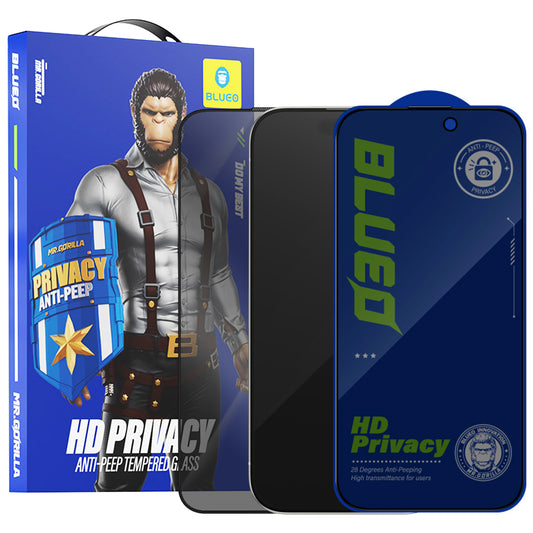 Blueo Anti-Peep Privacy Screen Protector for Apple iPhone 12 Pro Max, Tempered Glass, Full Glue