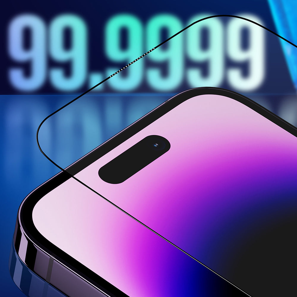 Privacy Screen Protector Blueo Sapphire Applicator Pro for Apple iPhone 17 Pro Max / 16 Pro Max, Tempered Glass, Full Glue