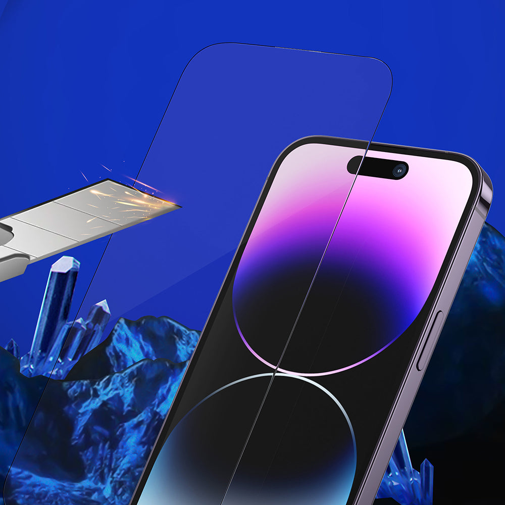 Privacy Screen Protector Blueo Sapphire Applicator Pro for Apple iPhone 17 Pro Max / 16 Pro Max, Tempered Glass, Full Glue