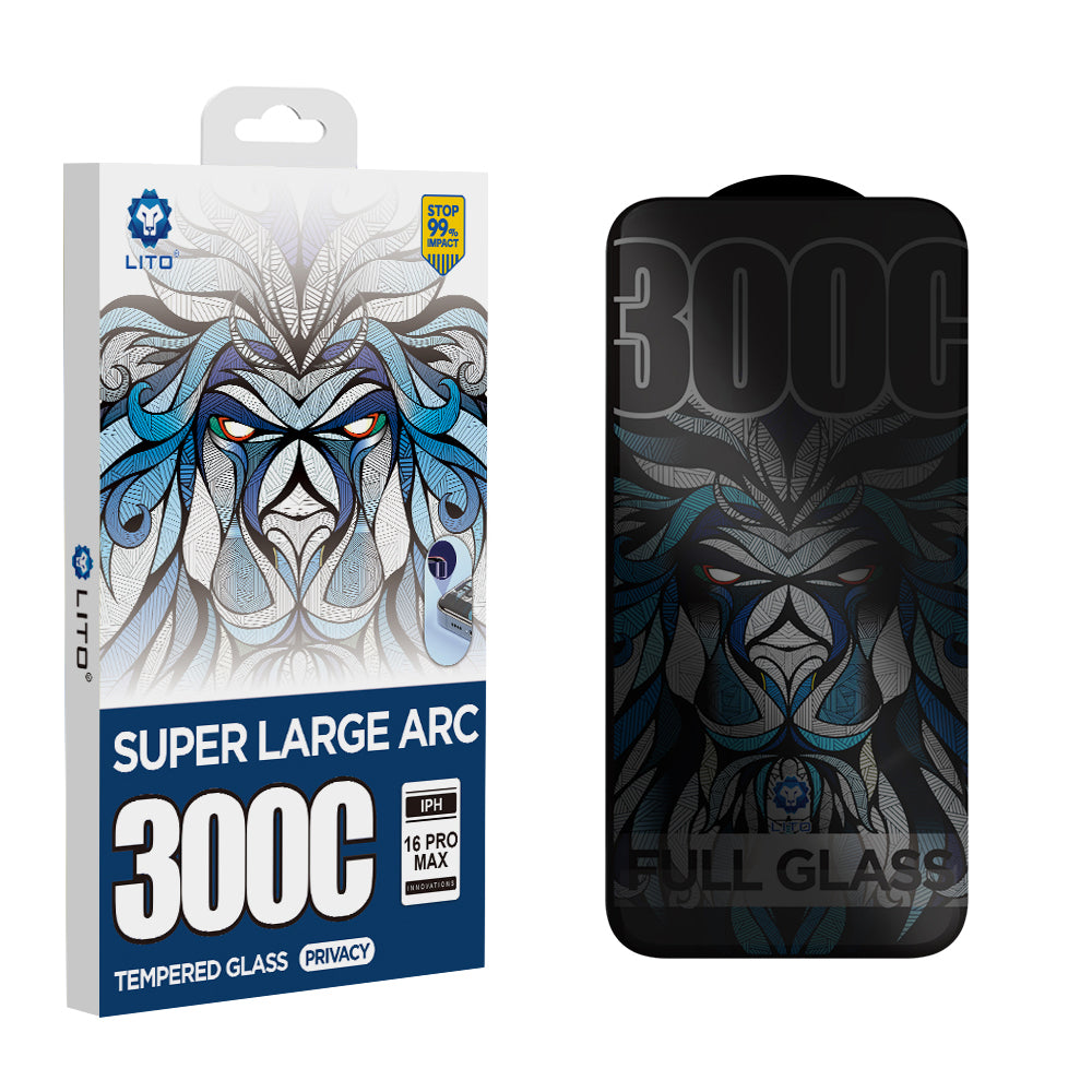 Privacy Screen Protector Lito D+ Max 300C for Apple iPhone 15 Plus, Tempered Glass, Full Glue