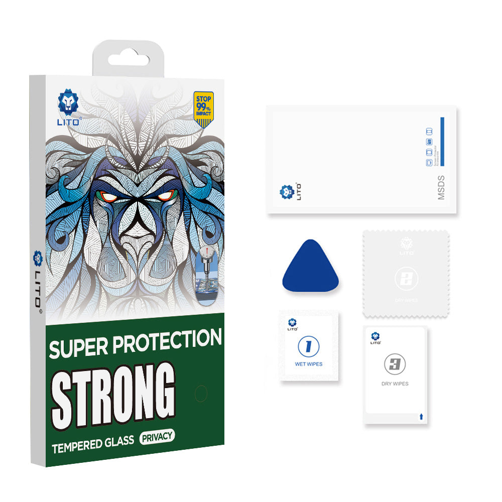 Privacy Screen Protector Lito D+ Max Strong for Apple iPhone 17 Pro, Tempered Glass, Full Glue