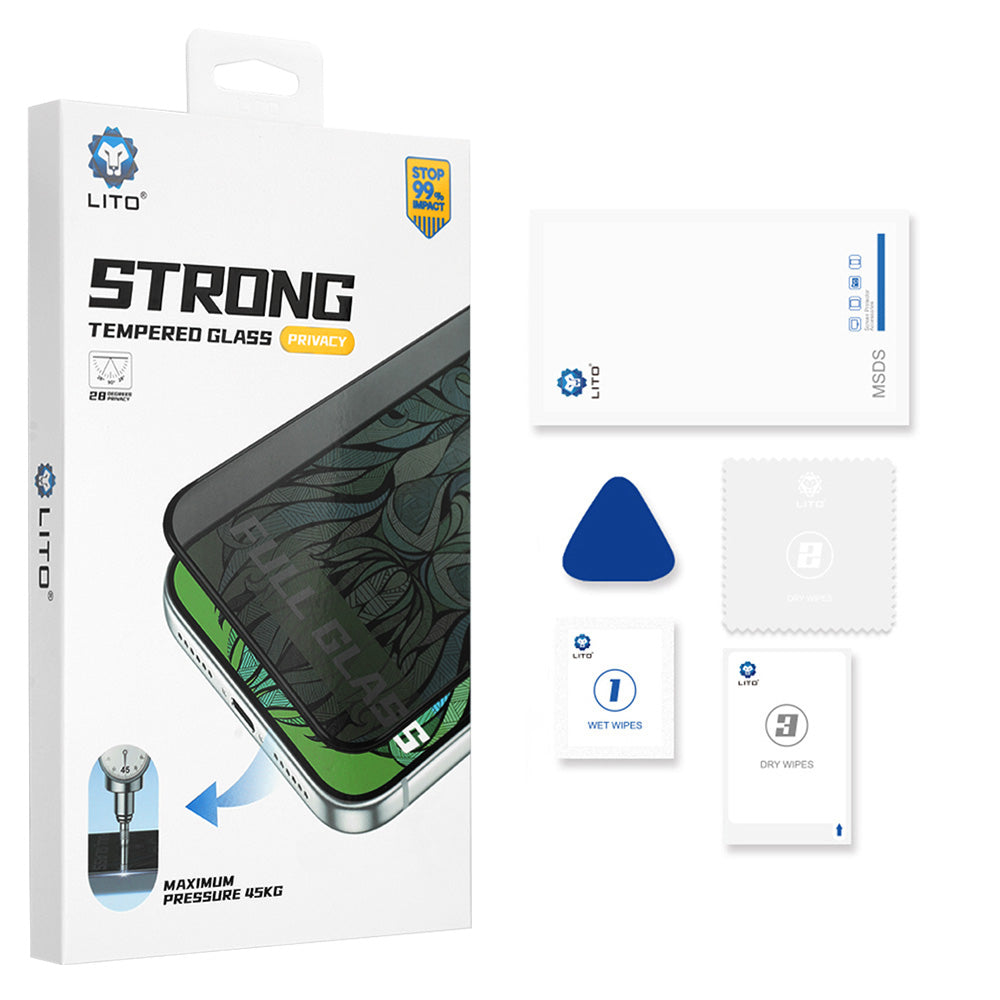 Lito D+ Max Strong Exterior Screen Privacy Protective Film for Apple iPhone Duo, Tempered Glass, Full Glue