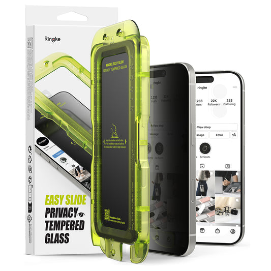 Privacy Screen Protector Ringke Easy Slide for Apple iPhone 17 Pro Max, Tempered Glass, Full Glue, Set of 2 pieces