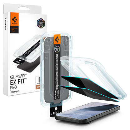 Spigen GlastR EZ FIT Pro Privacy Screen Protector for Google Pixel 11 / 10, Tempered Glass, Full Glue, Set of 2 pieces AGL11546