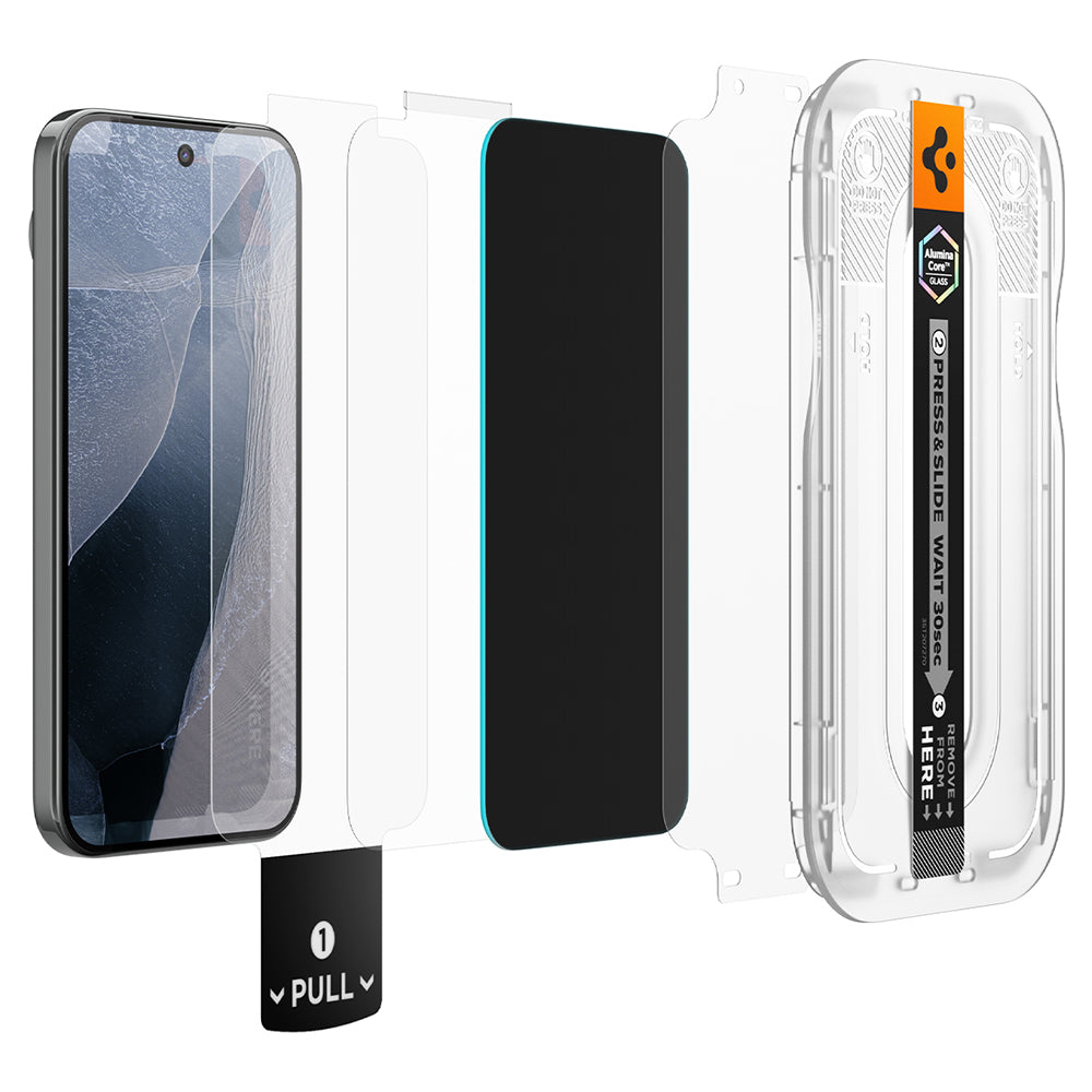 Spigen GlastR EZ FIT Pro Privacy Screen Protector for Google Pixel 11 / 10, Tempered Glass, Full Glue, Set of 2 pieces AGL11546