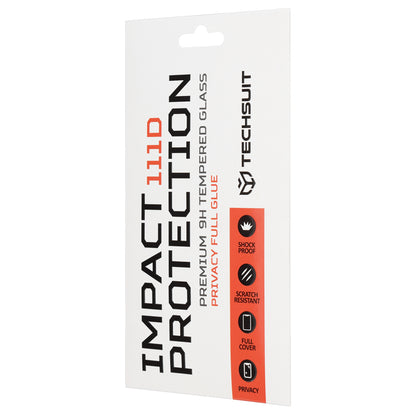 Privacy Screen Protector Techsuit for Honor 600 Smart, Tempered Glass, Full Glue, 111D