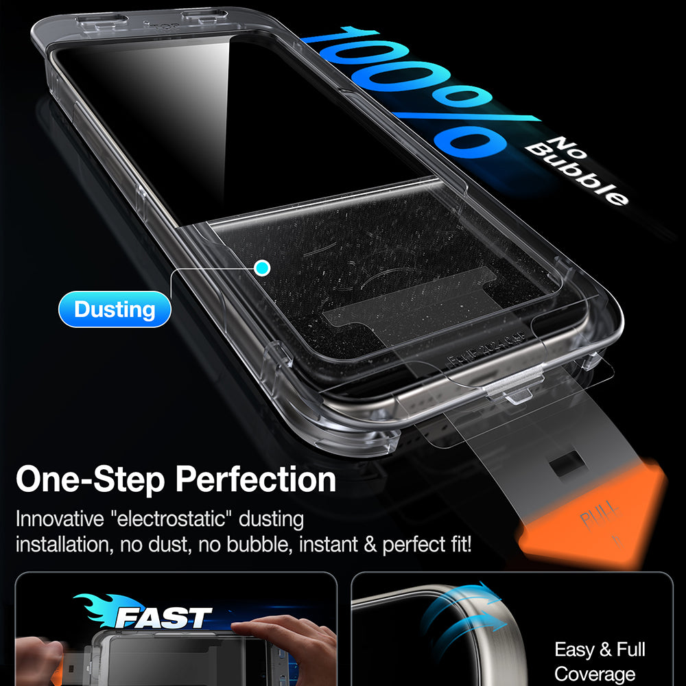 Torras GlassGo Install Master Privacy Screen Protector for Apple iPhone 17, Tempered Glass, Full Glue