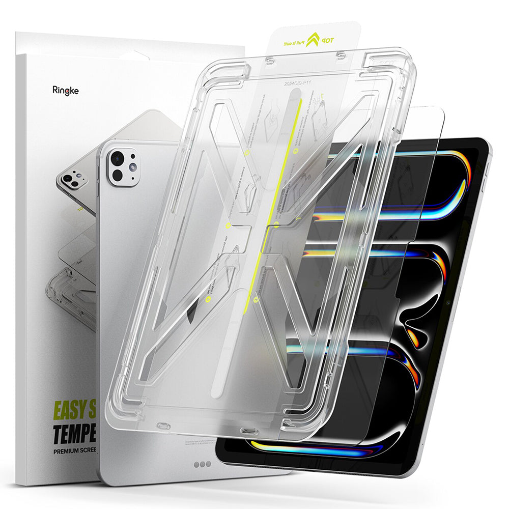 Ringke Easy Slide Screen Protector for Apple iPad Pro 11 (2024), Tempered Glass, Full Glue