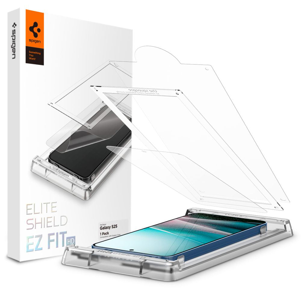 Spigen Elite Shield EZ FIT HD Screen Protector for Samsung Galaxy S25+ S936, Plastic AFL09087