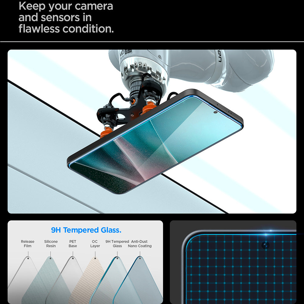 Spigen GlastR EZ FIT HD Screen Protector for Samsung Galaxy A37 5G / A36 A366, Tempered Glass, Full Glue, Set of 2 pieces AGL11365