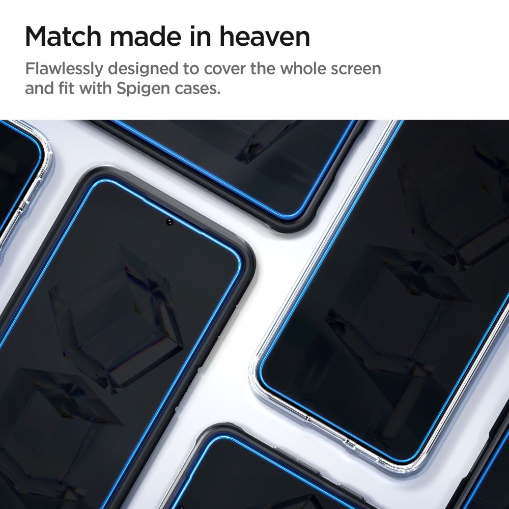 Spigen GlastR EZ FIT Screen Protector for Samsung Galaxy S23 S911, Tempered Glass, Full Glue, Set of 2 pieces AGL05958