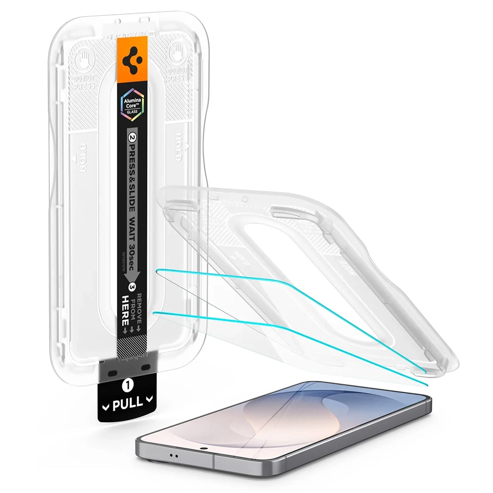 Spigen GlastR EZ FIT Pro HD Screen Protector for Samsung Galaxy S26 FE S741, Tempered Glass, Full Glue, Set of 2 pieces AGL11811
