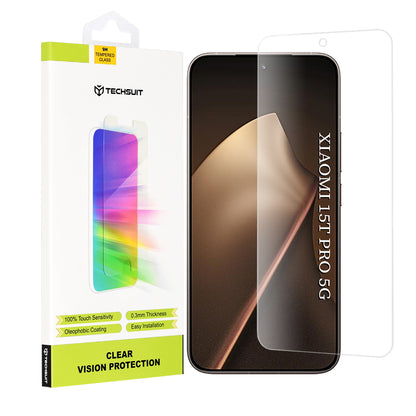 Techsuit Clear Vision Screen Protector for Xiaomi 15T Pro, Tempered Glass, Full Glue, Transparent