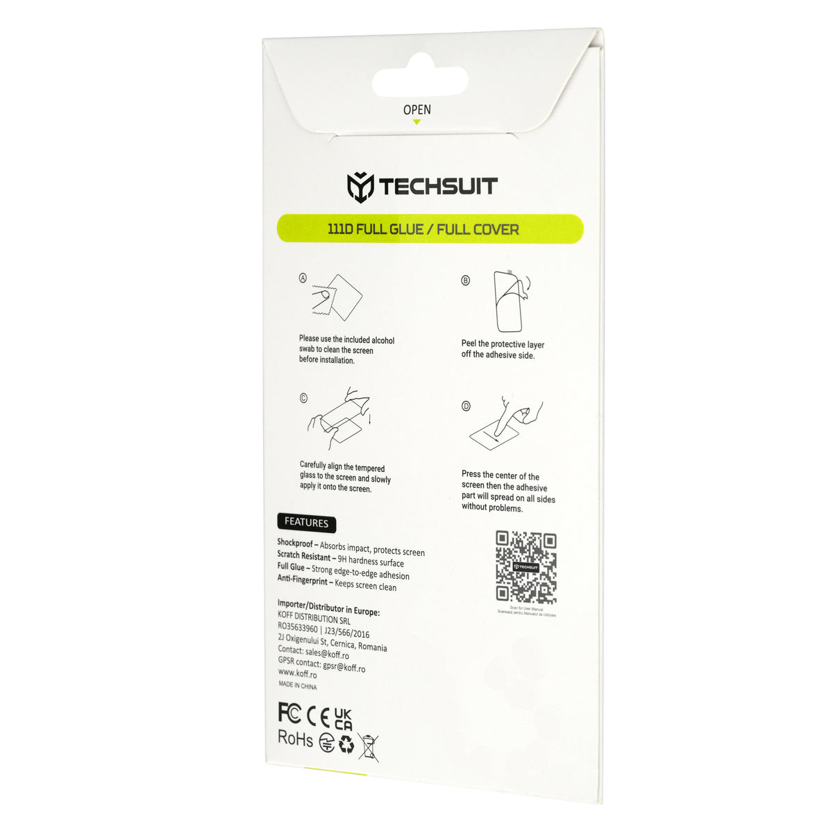 Techsuit Screen Protector Film for Apple iPhone Ultra, Tempered Glass, Full Glue, 111D, Black