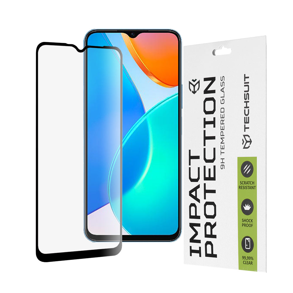 Techsuit Screen Protector Film for Honor 70 Lite / X6 / X8 5G, Tempered Glass, Full Glue, 111D, Black