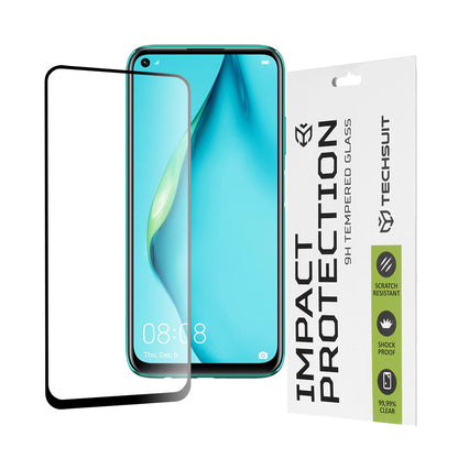 Techsuit Screen Protector Film for Huawei P40 lite 4G / P20 lite (2019), Tempered Glass, Full Glue, 111D, Black