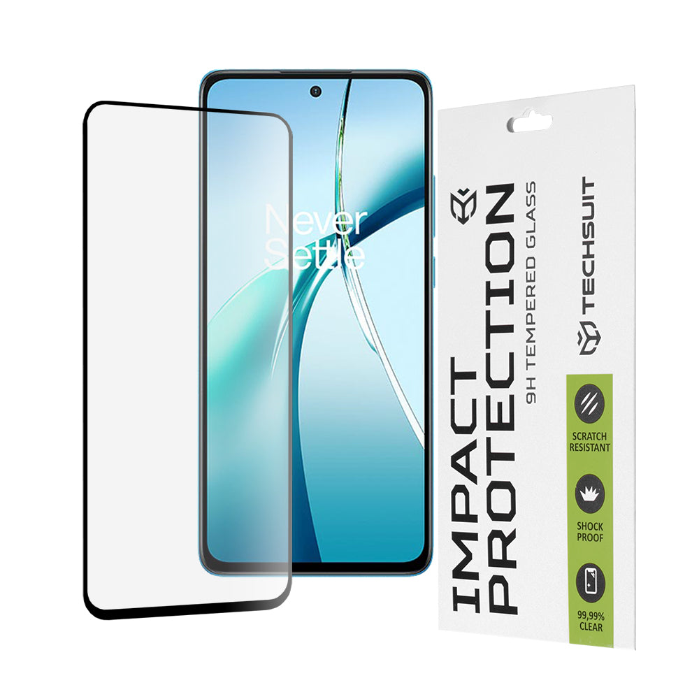 Techsuit Screen Protector Film for OnePlus Nord CE4 Lite, Tempered Glass, Full Glue, 111D, Black
