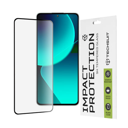 Techsuit Screen Protector Film for Xiaomi 13T Pro / 13T, Tempered Glass, Full Glue, 111D, Black