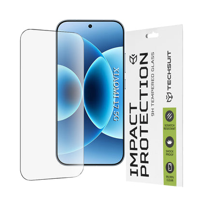 Techsuit Screen Protector for Xiaomi 17, Tempered Glass, Full Glue, 111D, Black