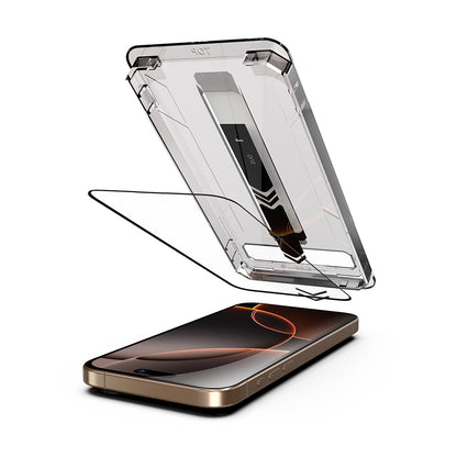 Techsuit TitanGlass Screen Protector for Apple iPhone 15 Pro, Tempered Glass, Full Glue, Black