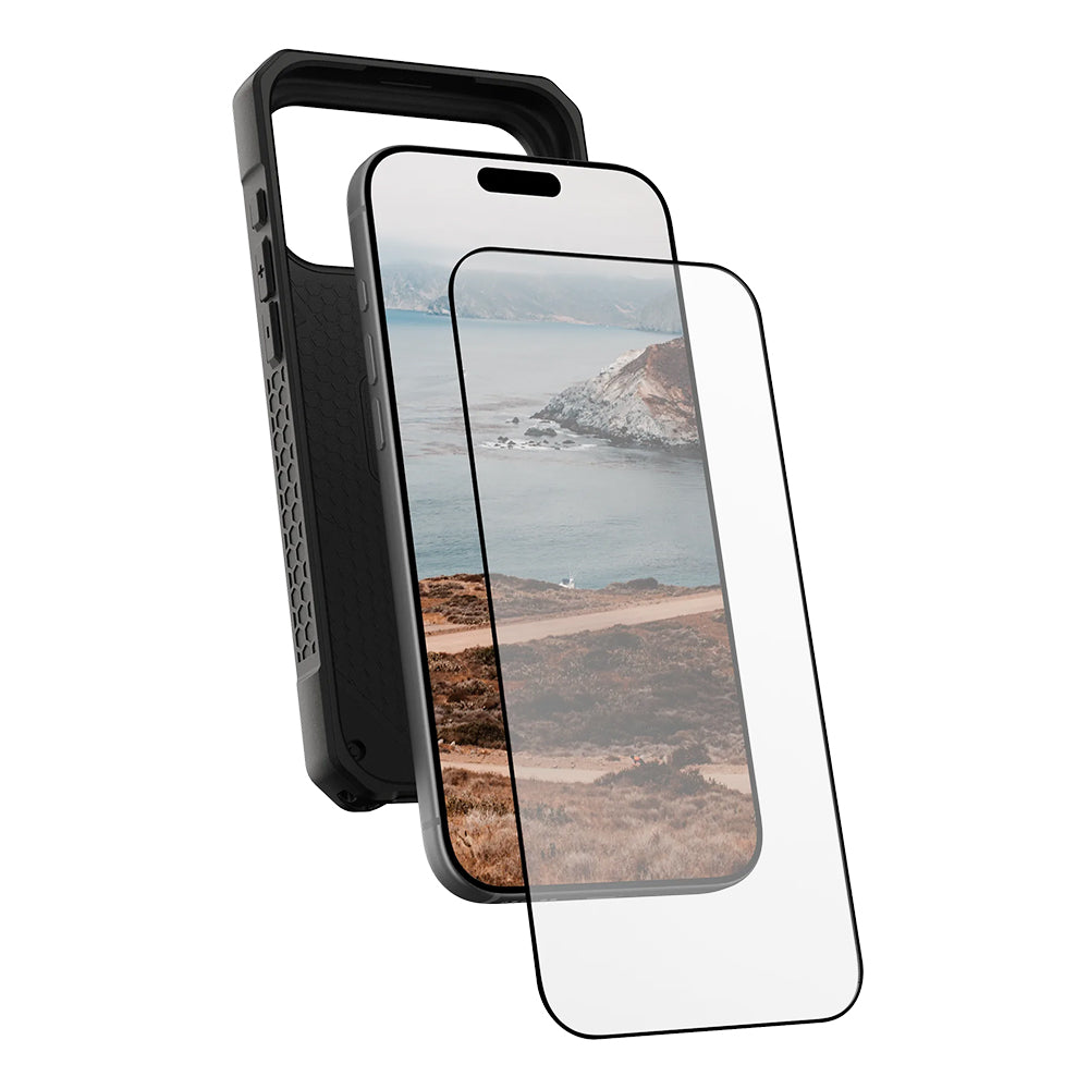 Urban Armor Gear Shield Screen Protector for Apple iPhone 17 Pro Max, Tempered Glass, Full Glue, Black
